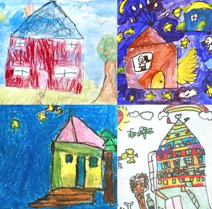 幼兒畫作——對(duì)房子的認(rèn)知